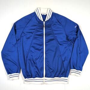 Vintage Christian Dior Monsieur Men’s L Blue Zip Track Jacket Striped Trim Sport